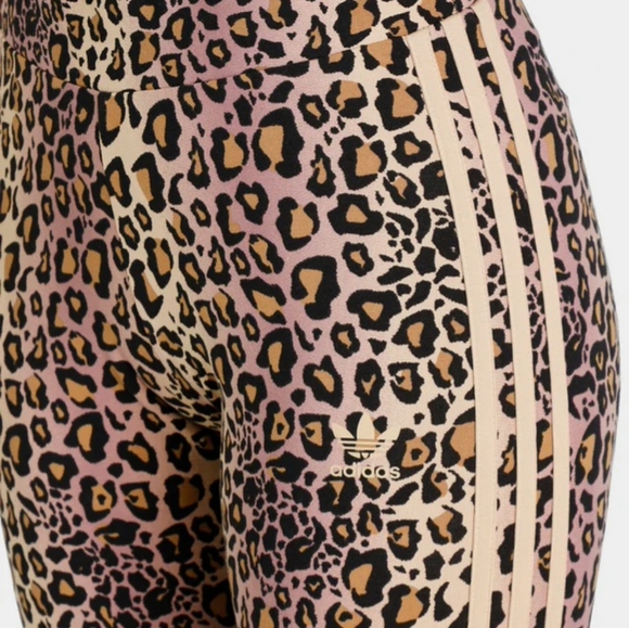 Adidas 3 Stripes Leopard Leggings 7/8 Women's US SIZE SMALL Brand New in Bag - Picture 2 of 14
